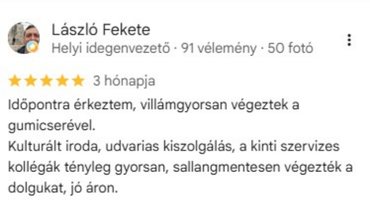 Google-értékelés, 5/5 csillag, László Fekete