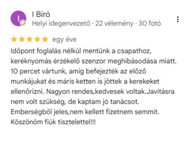 Google-értékelés, 5/5 csillag, I Bíró