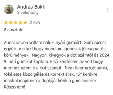 Google-értékelés, 5/5 csillag, András Bökfi