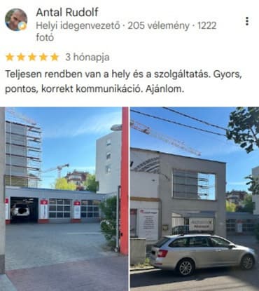 Google-értékelés, 5/5 csillag, Antal Rudolf