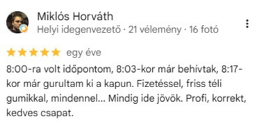 Google-értékelés, 5/5 csillag, Miklós Horváth