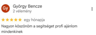 Google-értékelés, 5/5 csillag, György Bencze