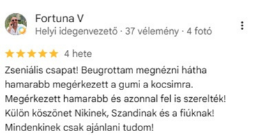 Google-értékelés, 5/5 csillag, V Fortuna