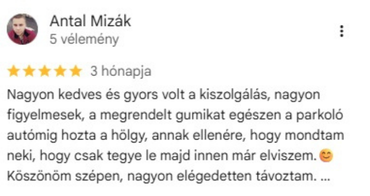 Google-értékelés, 5/5 csillag, Antal Mizák