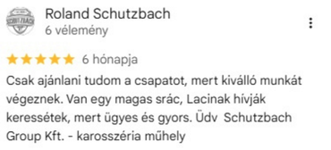 Google-értékelés, 5/5 csillag, Roland Schutzbach